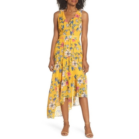 Eliza J. - Asymmetrical Hem Floral Dress - Picture 2 of 8